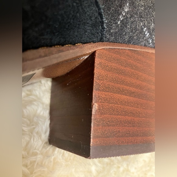 Toms Leila Ankle Boots Booties Suede Dotted Wool Size 9 - Picture 10 of 10